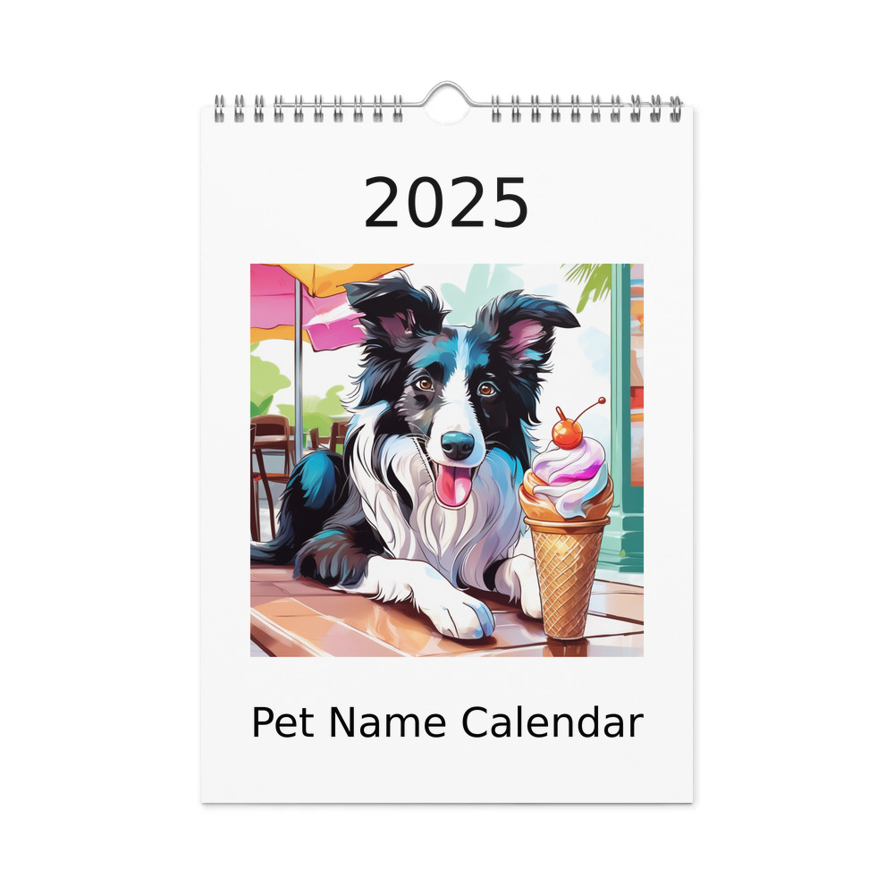 PugMug Custom Border Collie Wall Calendar (2026)