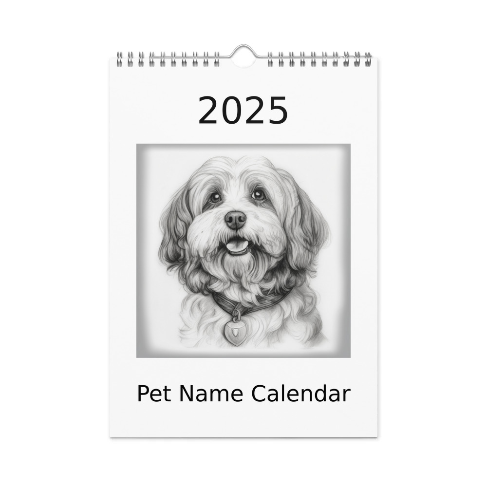 PugMug Custom White Havanese Dog Wall Calendar (2026)