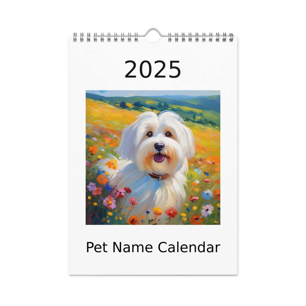 PugMug Custom White Havanese Dog Wall Calendar (2026)