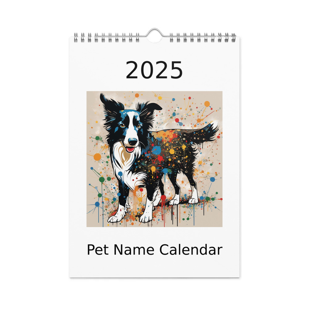 PugMug Custom Border Collie Wall Calendar (2026)
