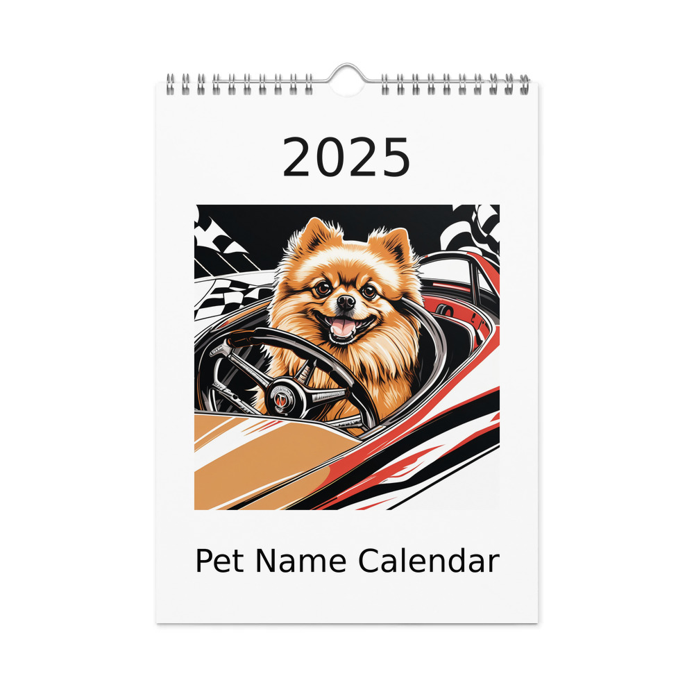 PugMug Custom Tan Pomeranian Wall Calendar (2026)