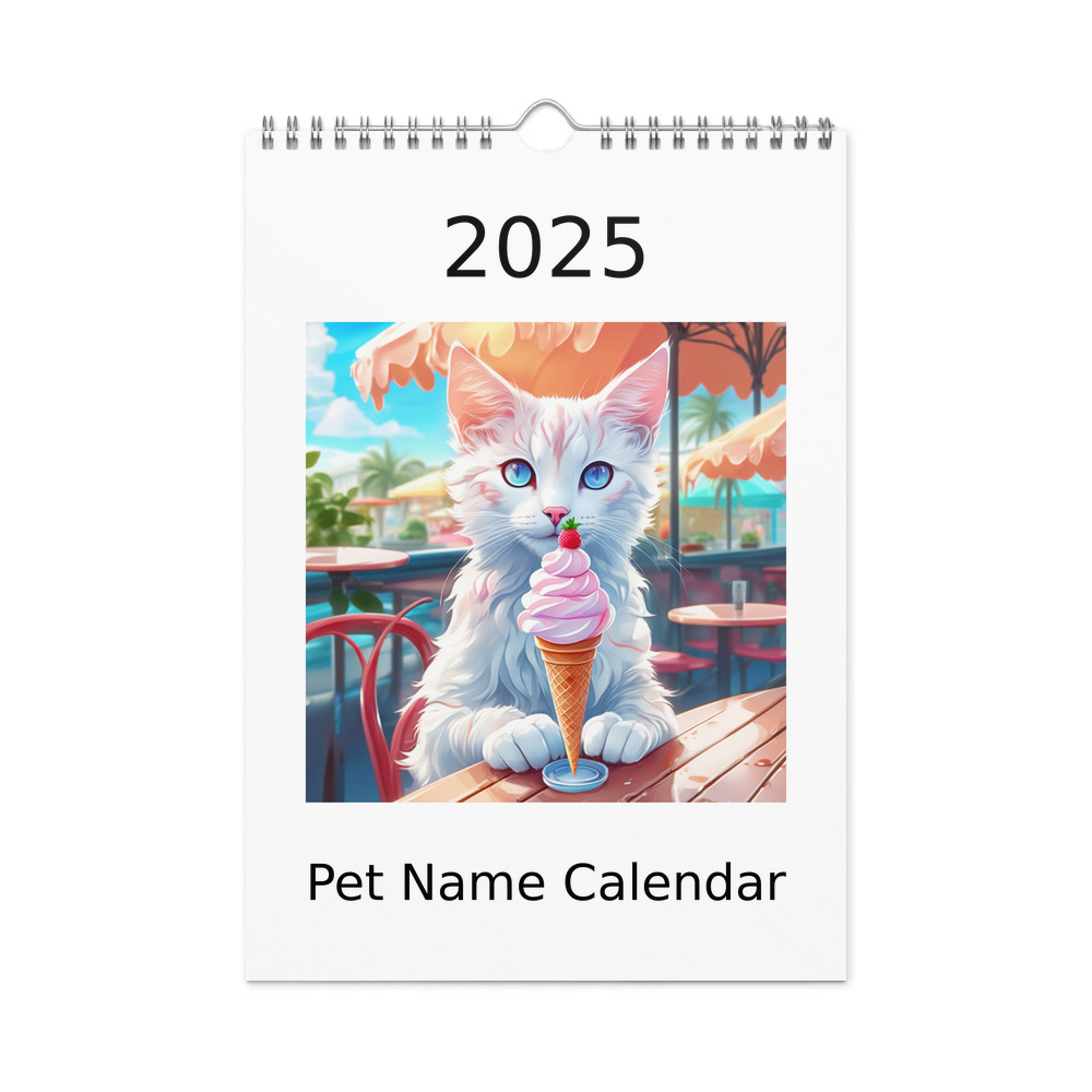 PugMug Custom White Companion Cat Wall Calendar (2026)