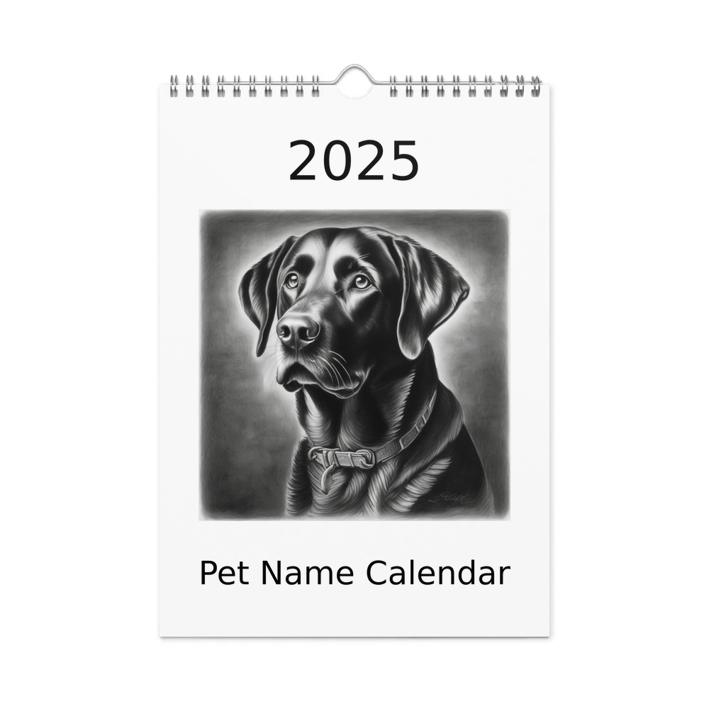 PugMug Custom Black Labrador Retriever Wall Calendar (2026)