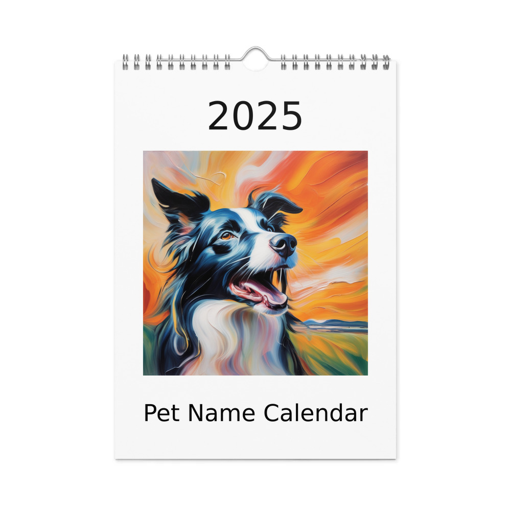 PugMug Custom Border Collie Wall Calendar (2026)