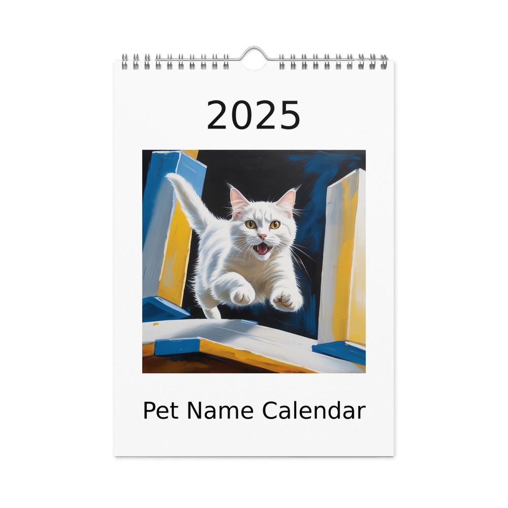 PugMug Custom White Companion Cat Wall Calendar (2026)