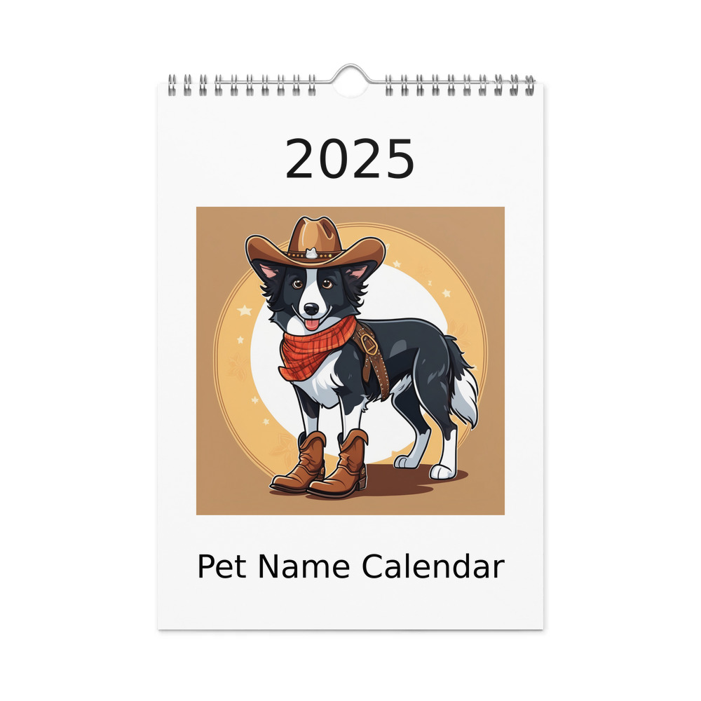 PugMug Custom Border Collie Wall Calendar (2026)