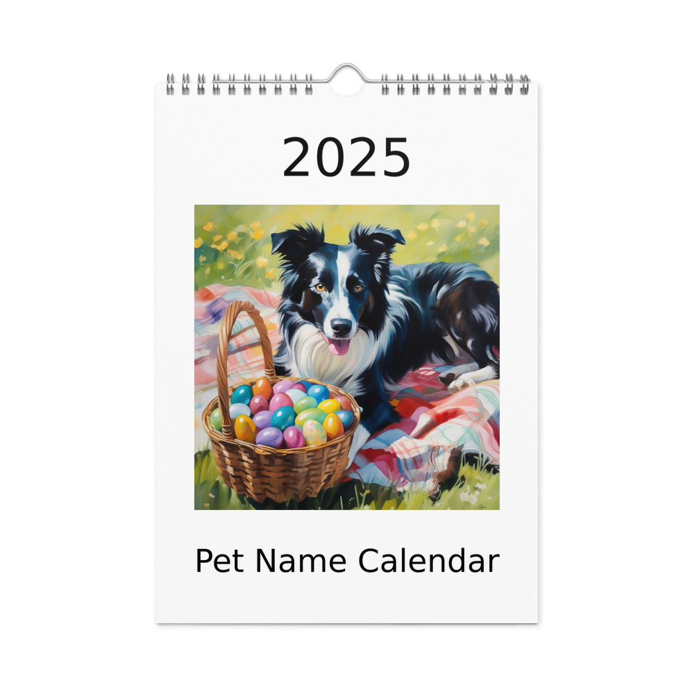 PugMug Custom Border Collie Wall Calendar (2026)