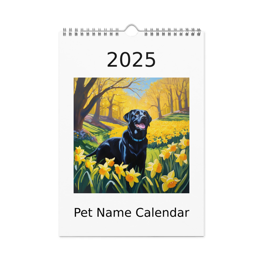 PugMug Custom Black Labrador Retriever Wall Calendar (2026)