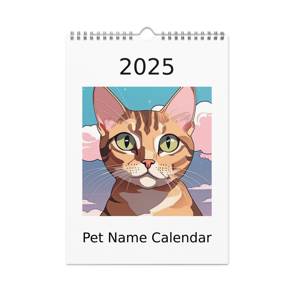PugMug Custom Tabby Abyssinian Cat Wall Calendar (2026)