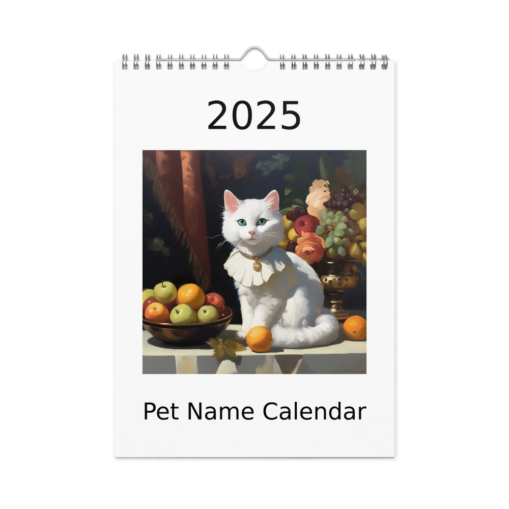 PugMug Custom White Companion Cat Wall Calendar (2026)