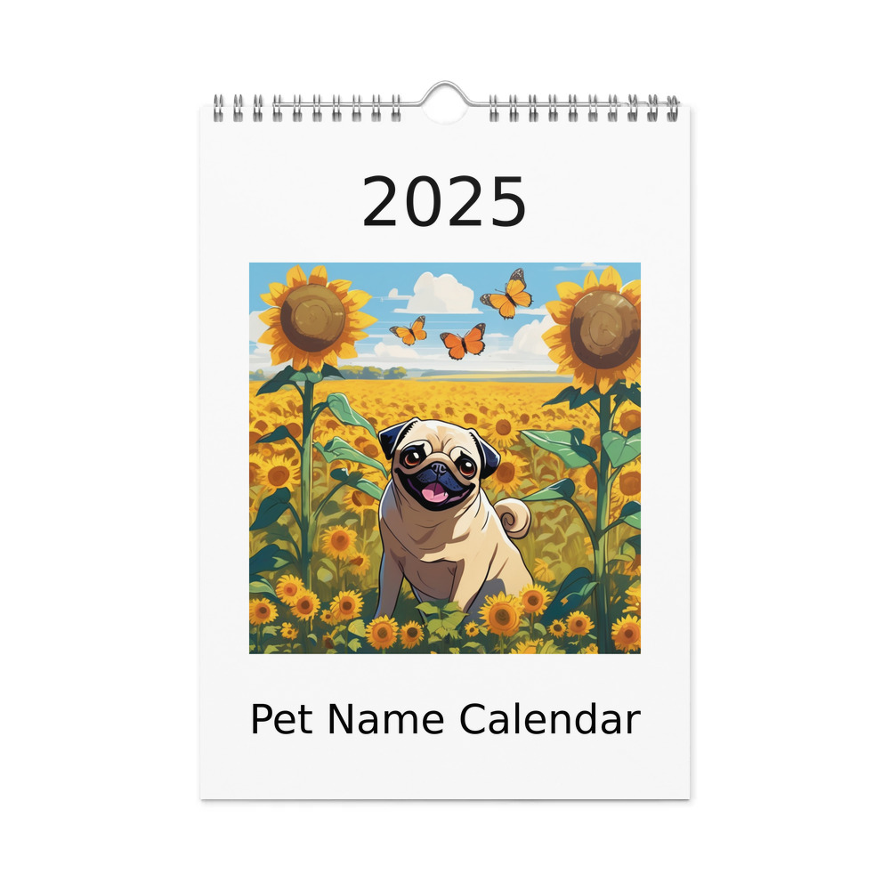 PugMug Custom Pug Wall Calendar (2026)