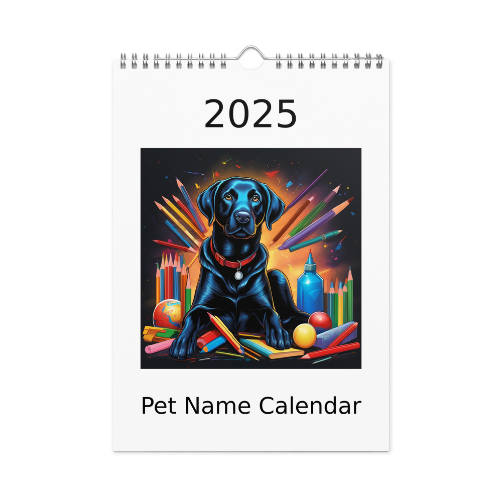 PugMug Custom Black Labrador Retriever Wall Calendar (2026)