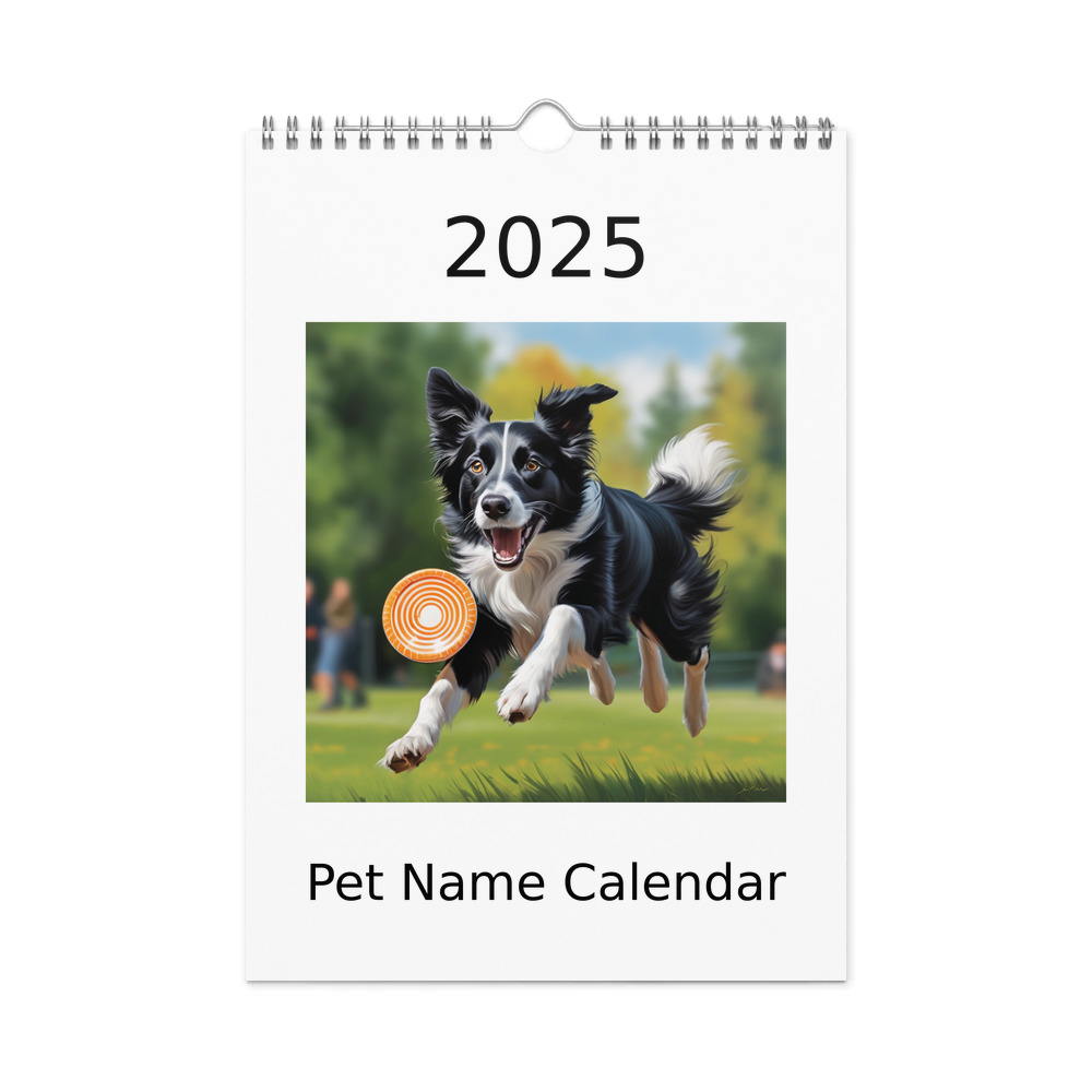 PugMug Custom Border Collie Wall Calendar (2026)