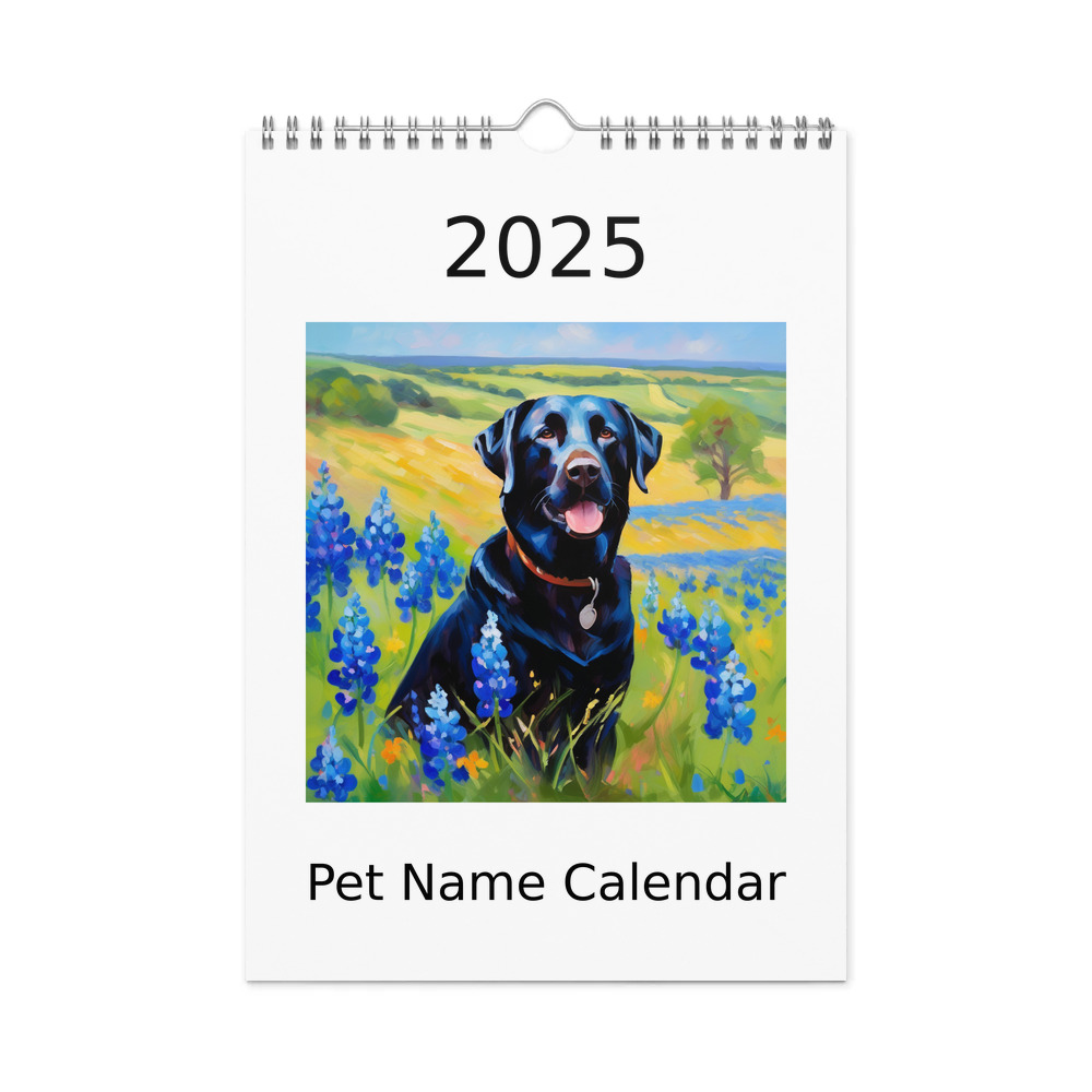 PugMug Custom Black Labrador Retriever Wall Calendar (2026)
