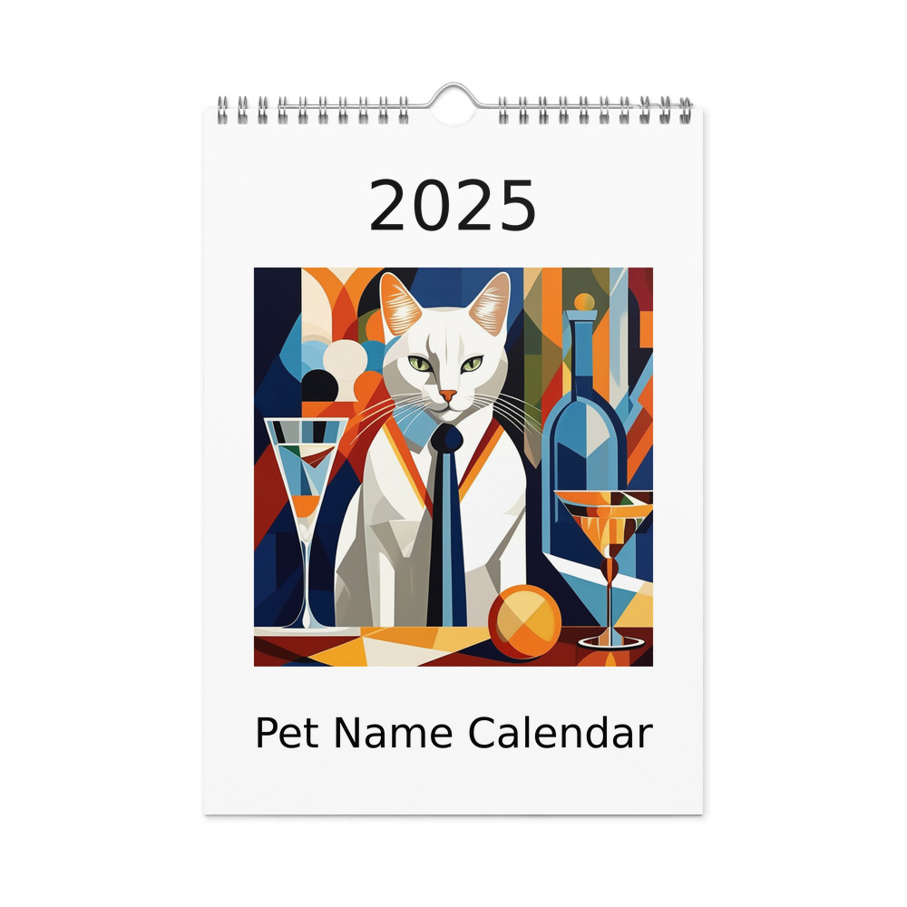 PugMug Custom White Companion Cat Wall Calendar (2026)