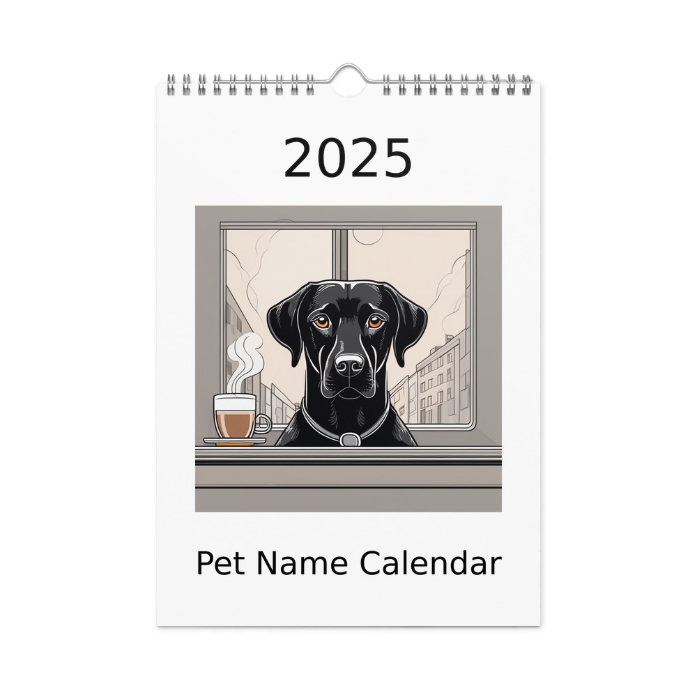 PugMug Custom Black Labrador Retriever Wall Calendar (2026)