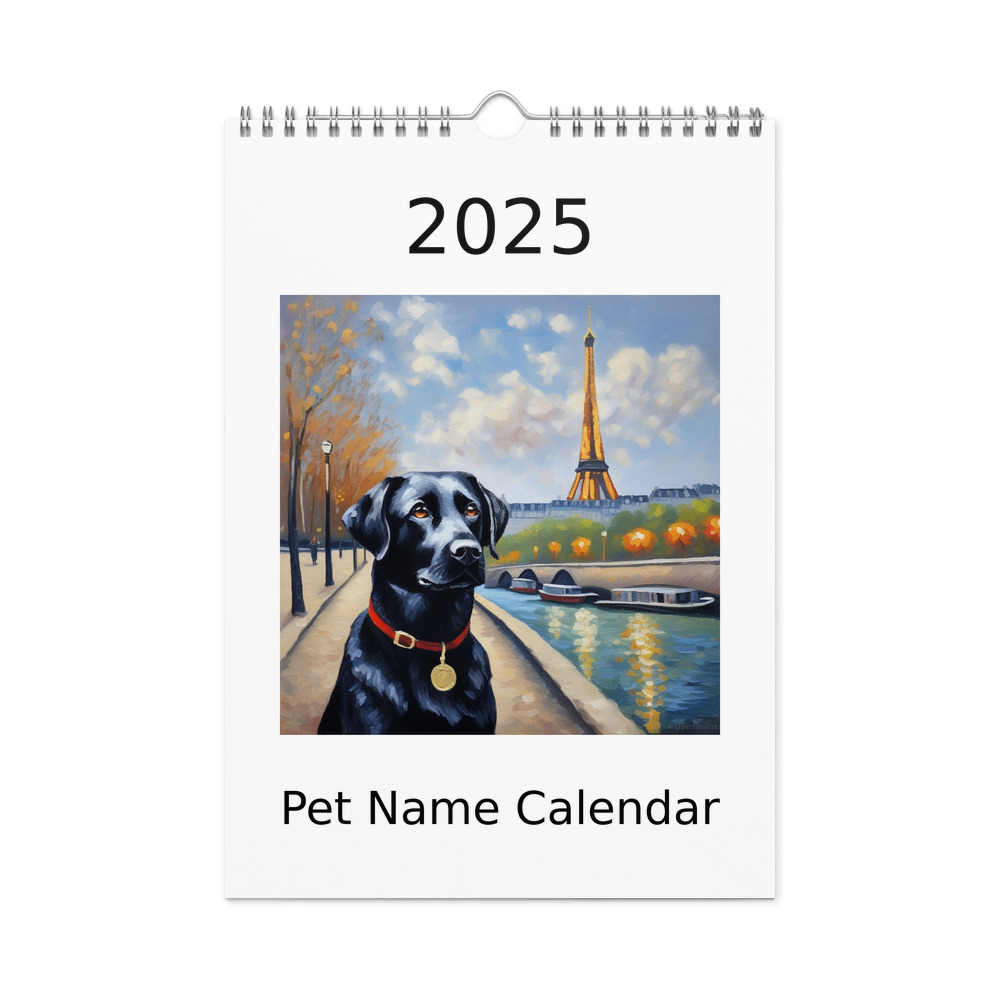 PugMug Custom Black Labrador Retriever Wall Calendar (2026)