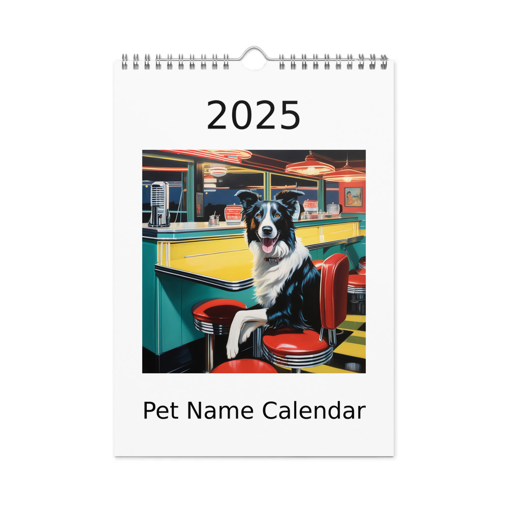 PugMug Custom Border Collie Wall Calendar (2026)