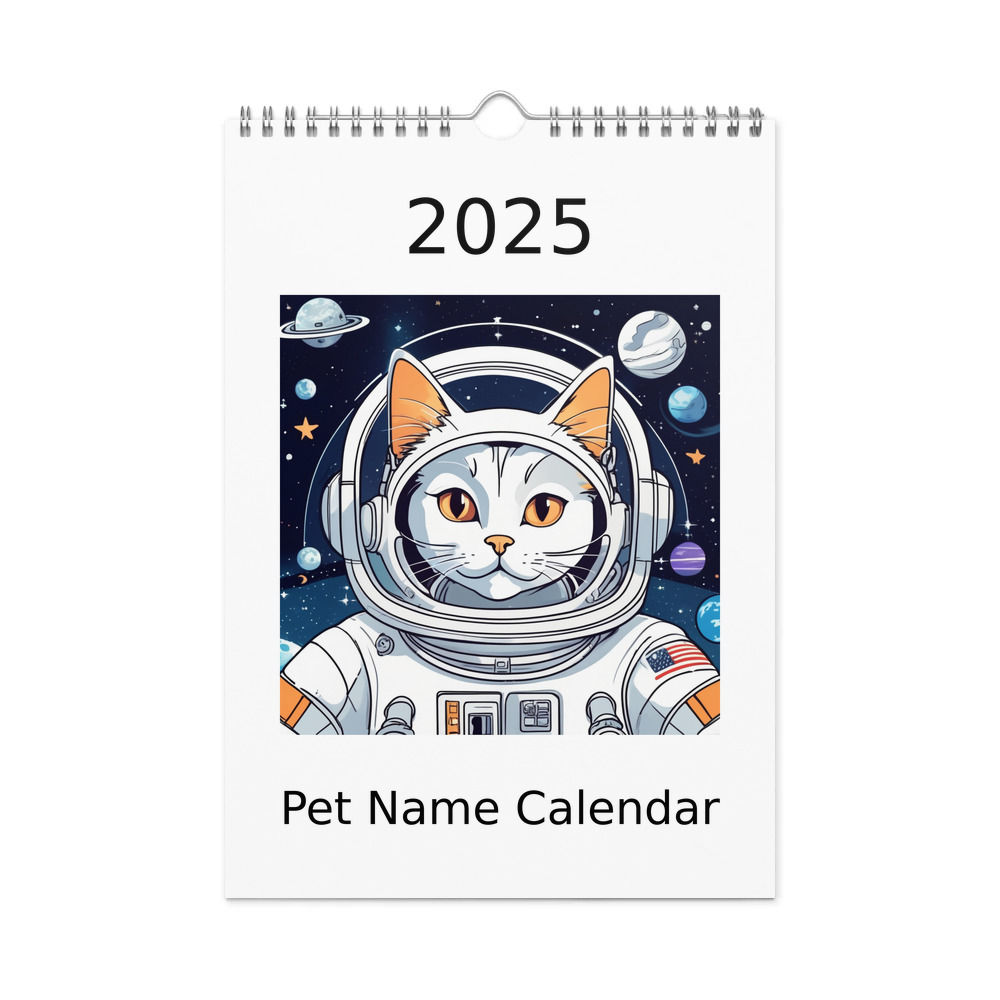 PugMug Custom White Companion Cat Wall Calendar (2026)