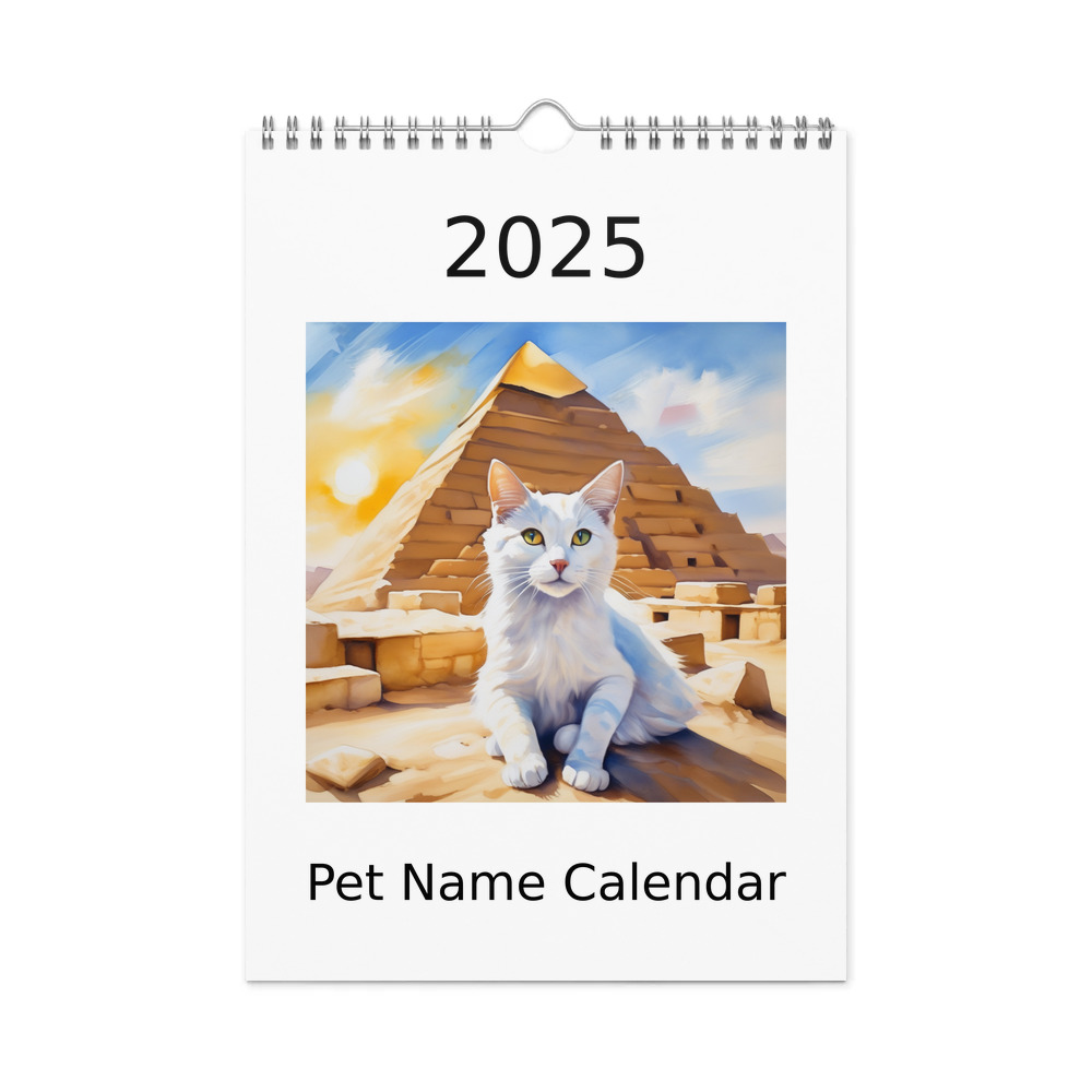 PugMug Custom White Companion Cat Wall Calendar (2026)