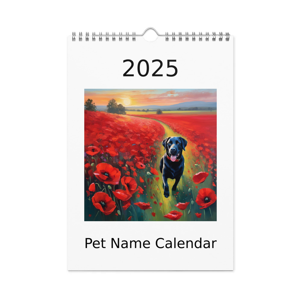 PugMug Custom Black Labrador Retriever Wall Calendar (2026)