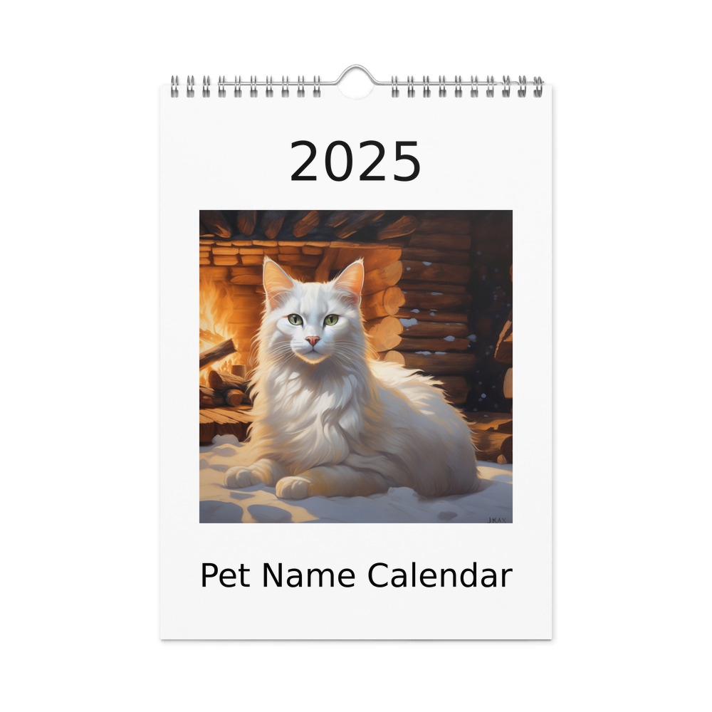 PugMug Custom White Companion Cat Wall Calendar (2026)