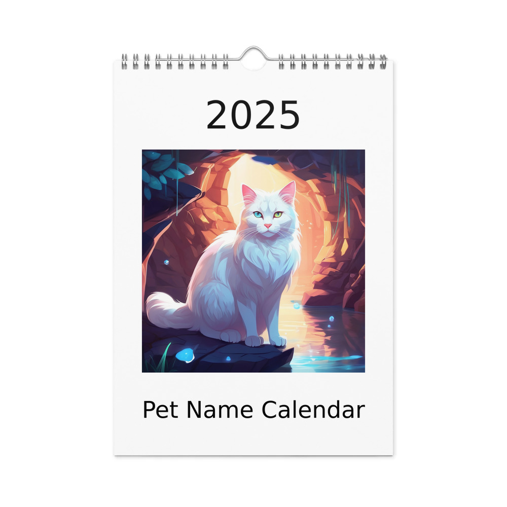 PugMug Custom White Companion Cat Wall Calendar (2026)
