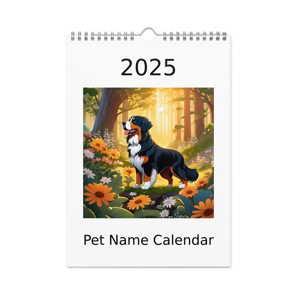 PugMug Custom Bernese Mountain Dog Wall Calendar (2026)