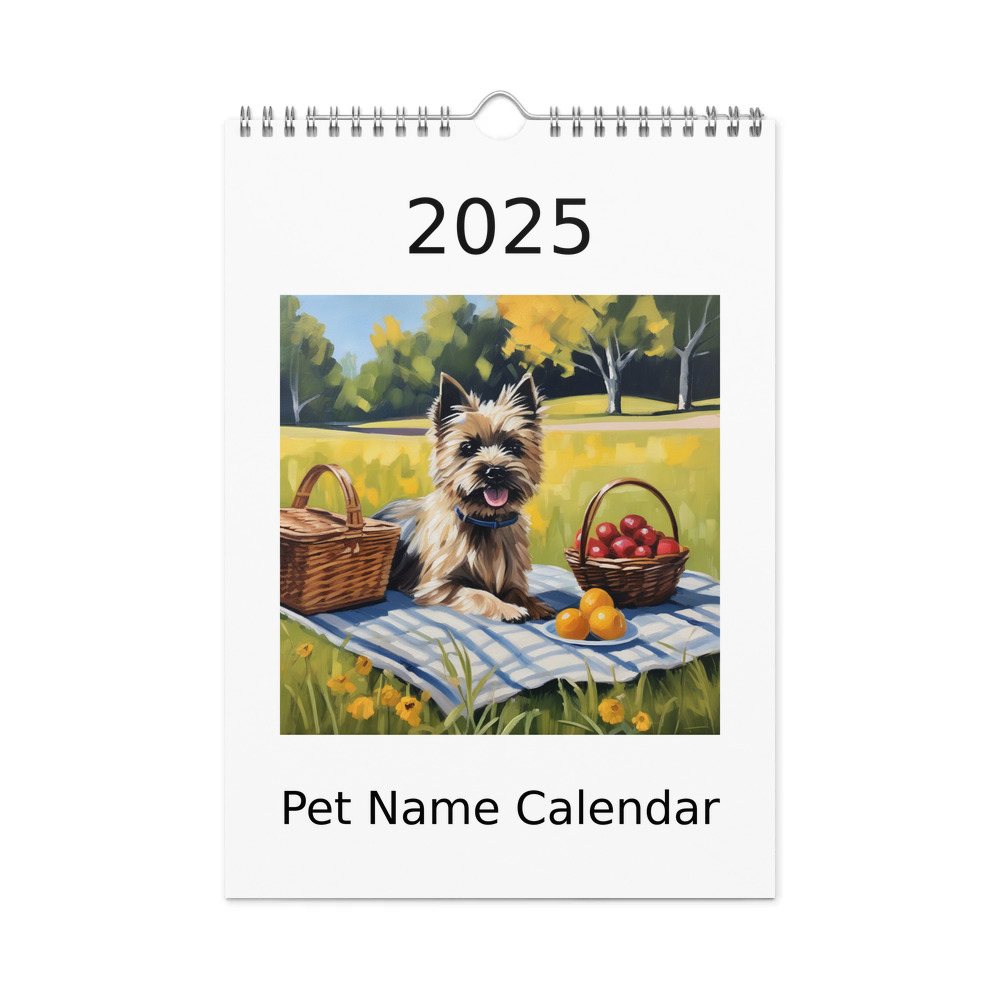PugMug Custom Cairn Terrier Wall Calendar (2026)
