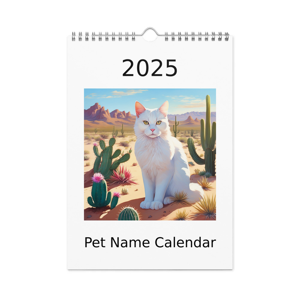 PugMug Custom White Companion Cat Wall Calendar (2026)