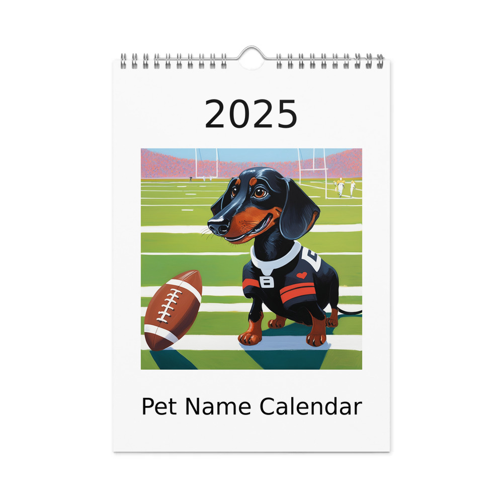 PugMug Custom Black Dachshund Wall Calendar (2026)