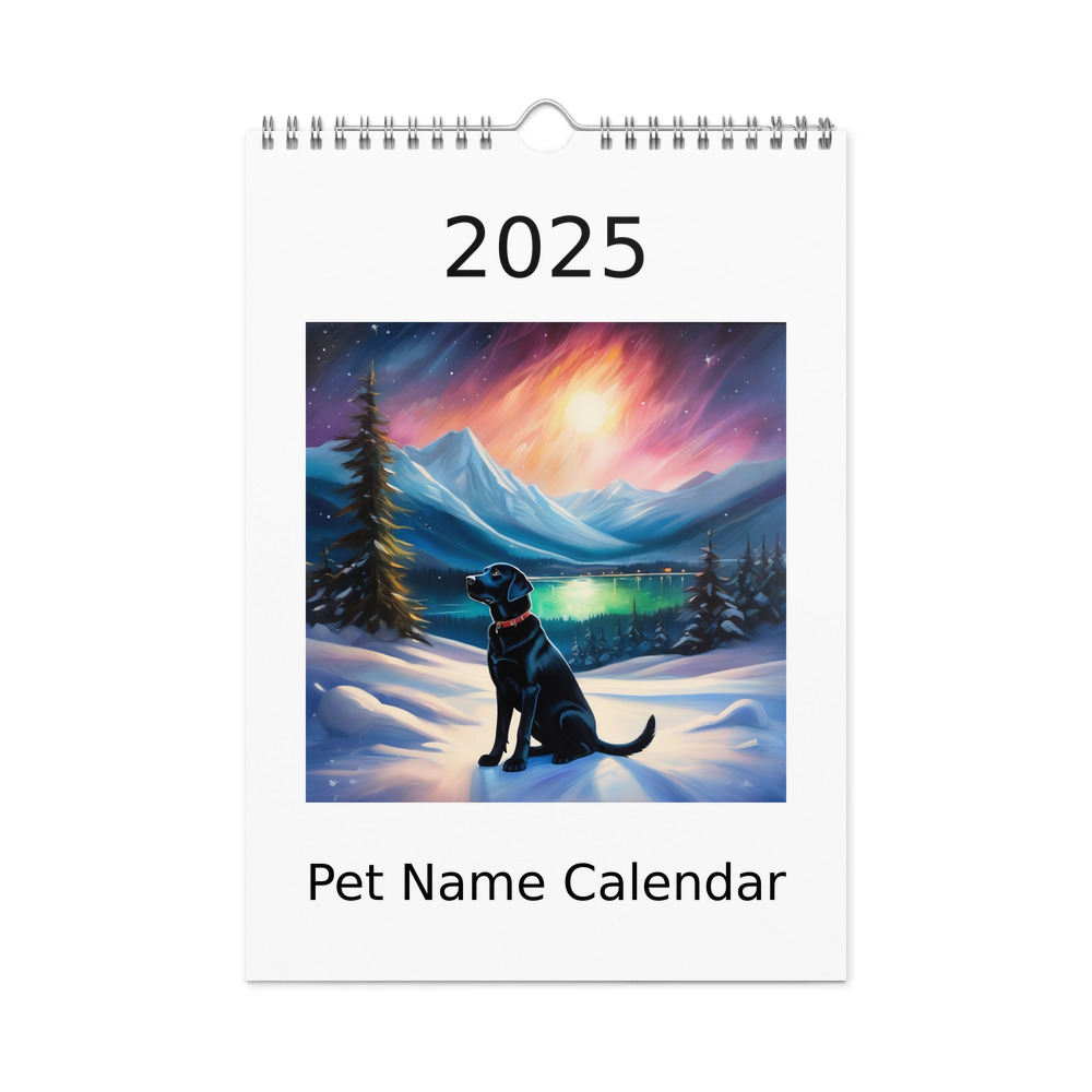 PugMug Custom Black Labrador Retriever Wall Calendar (2026)