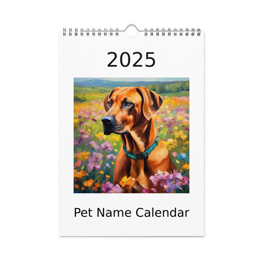PugMug Custom Rhodesian Ridgeback Wall Calendar (2026)