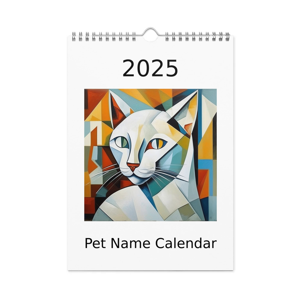 PugMug Custom White Companion Cat Wall Calendar (2026)