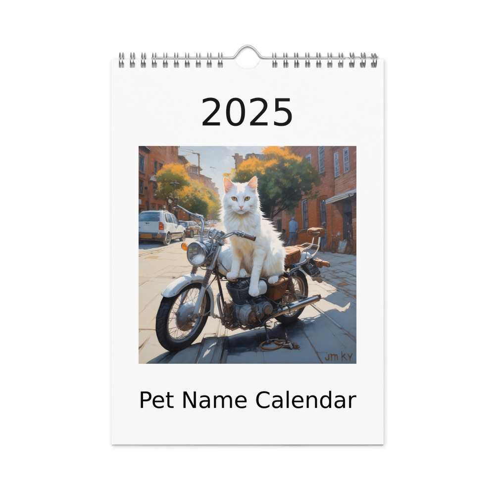 PugMug Custom White Companion Cat Wall Calendar (2026)