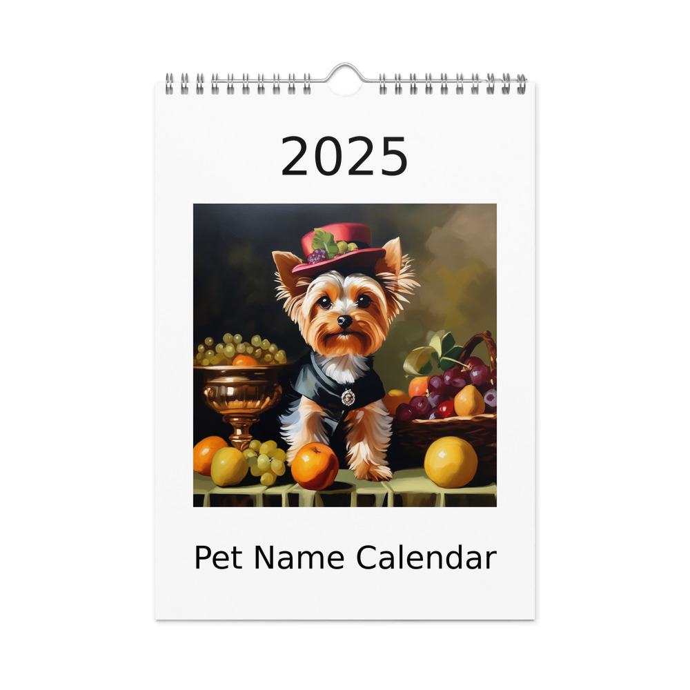 PugMug Custom Yorkshire Terrier Wall Calendar (2026)