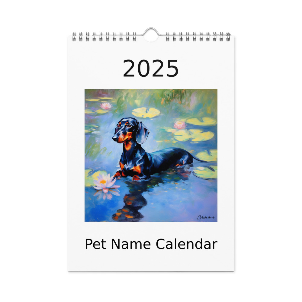 PugMug Custom Black Dachshund Wall Calendar (2026)