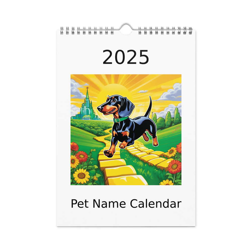 PugMug Custom Black Dachshund Wall Calendar (2026)