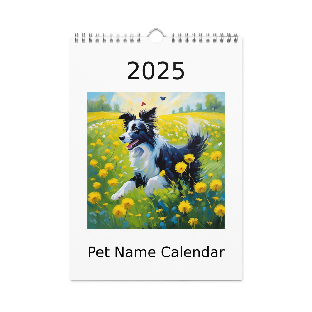 PugMug Custom Border Collie Wall Calendar (2026)