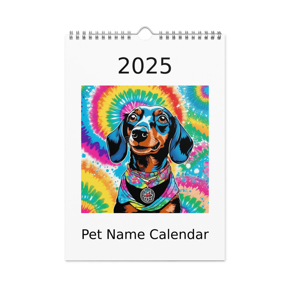 PugMug Custom Black Dachshund Wall Calendar (2026)
