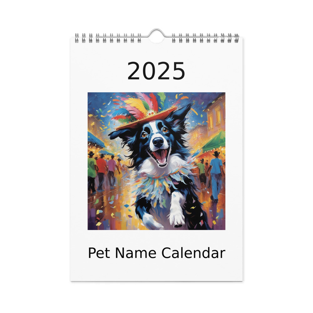 PugMug Custom Border Collie Wall Calendar (2026)