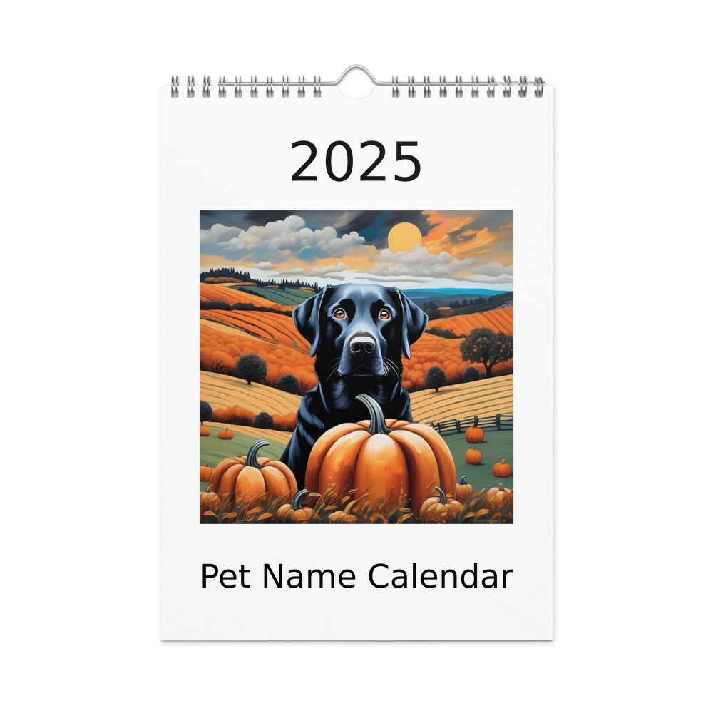PugMug Custom Black Labrador Retriever Wall Calendar (2026)