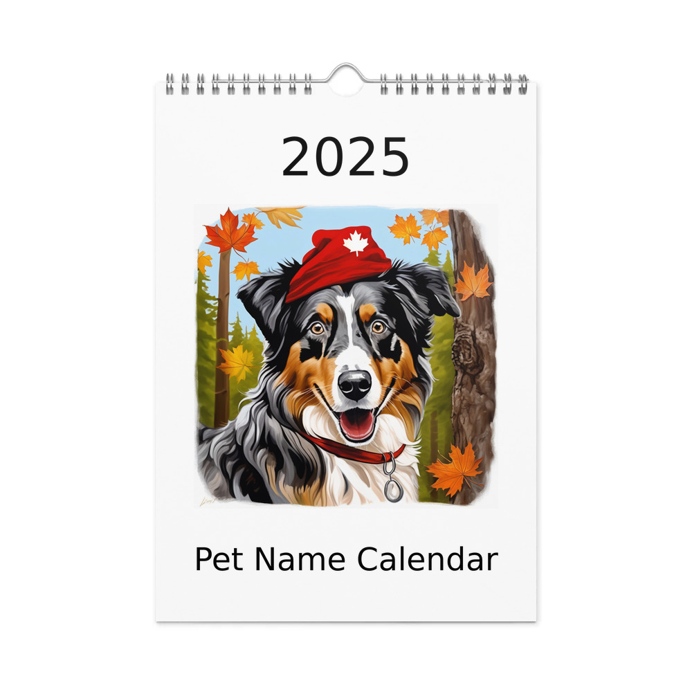 PugMug Custom Australian Shepherd Dog Wall Calendar (2026)