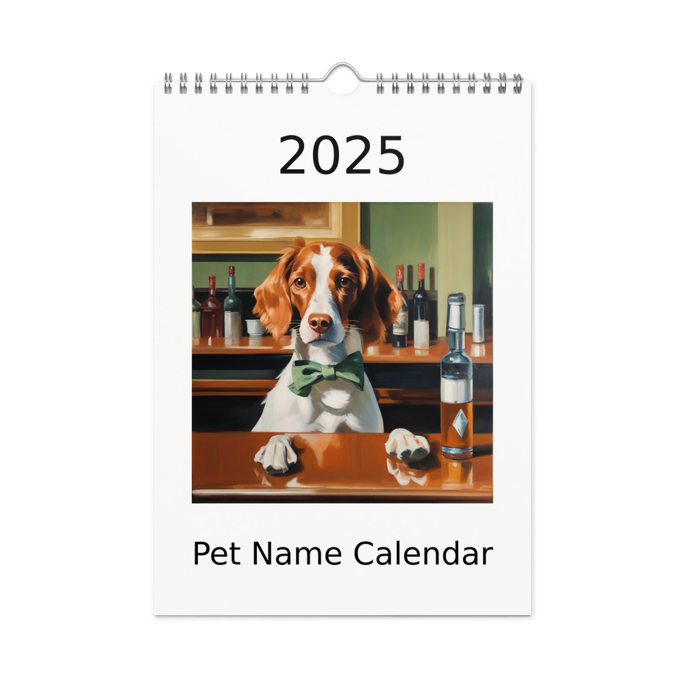 PugMug Custom Brittany Dog Wall Calendar (2026)