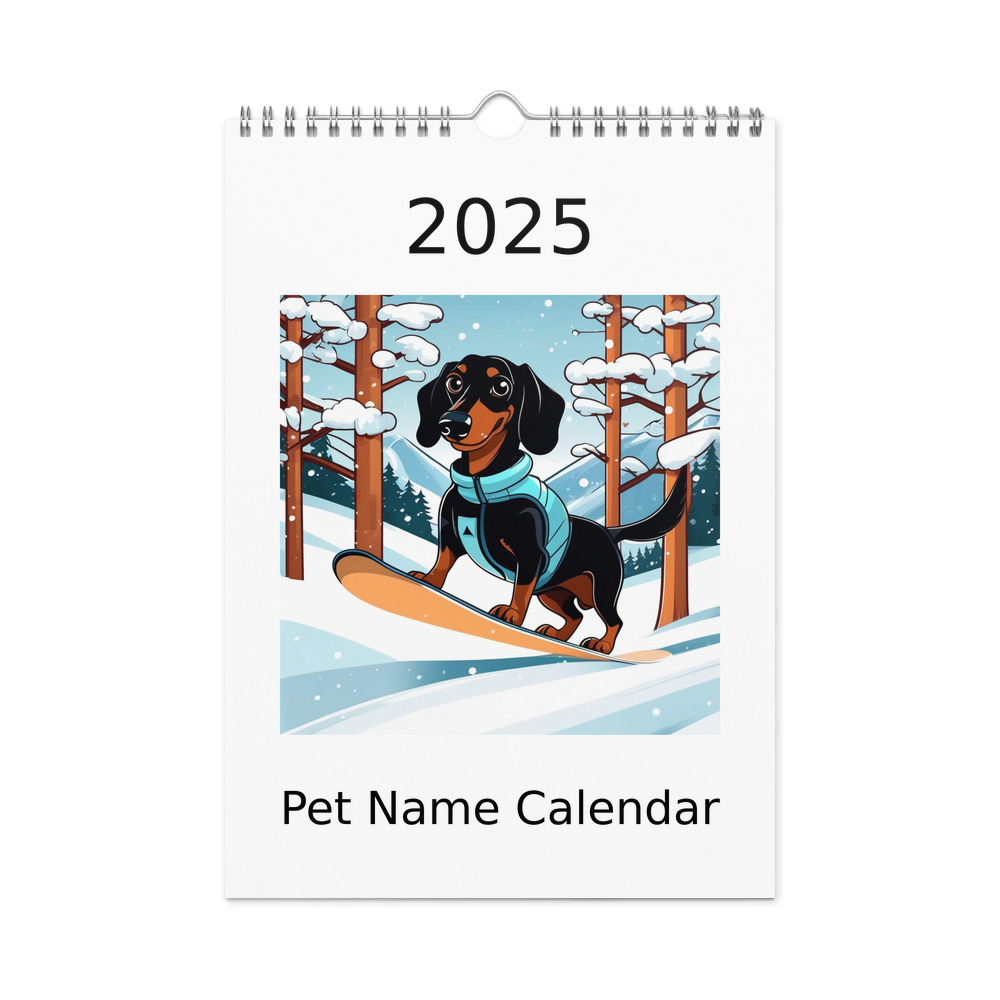 PugMug Custom Black Dachshund Wall Calendar (2026)