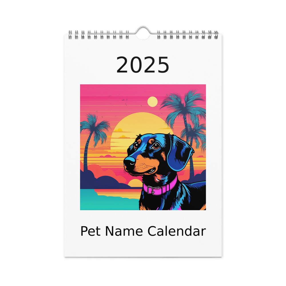 PugMug Custom Black Dachshund Wall Calendar (2026)