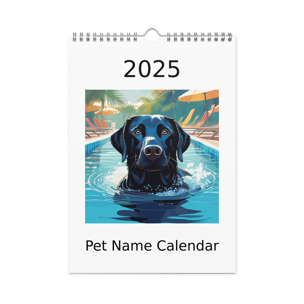 PugMug Custom Black Labrador Retriever Wall Calendar (2026)