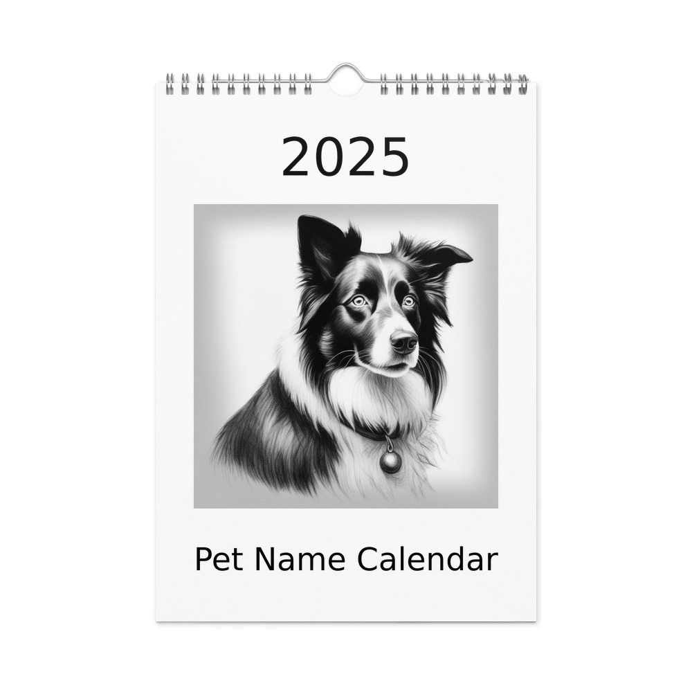 PugMug Custom Border Collie Wall Calendar (2026)