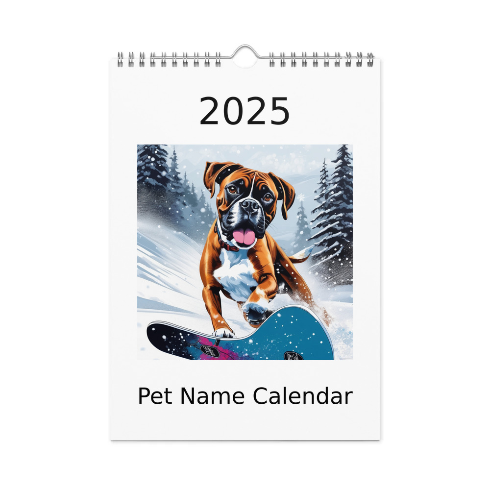 PugMug Custom Boxer Dog Wall Calendar (2026)