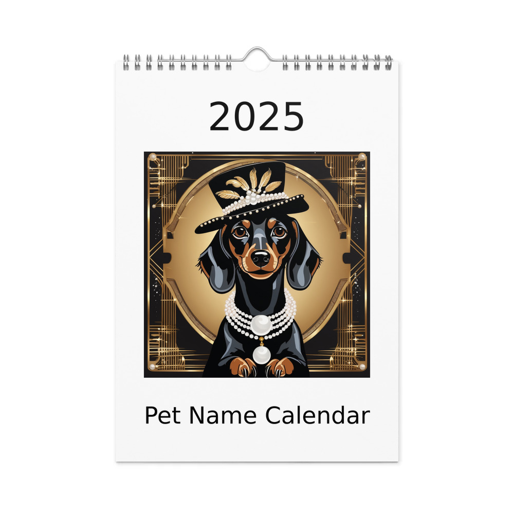 PugMug Custom Black Dachshund Wall Calendar (2026)